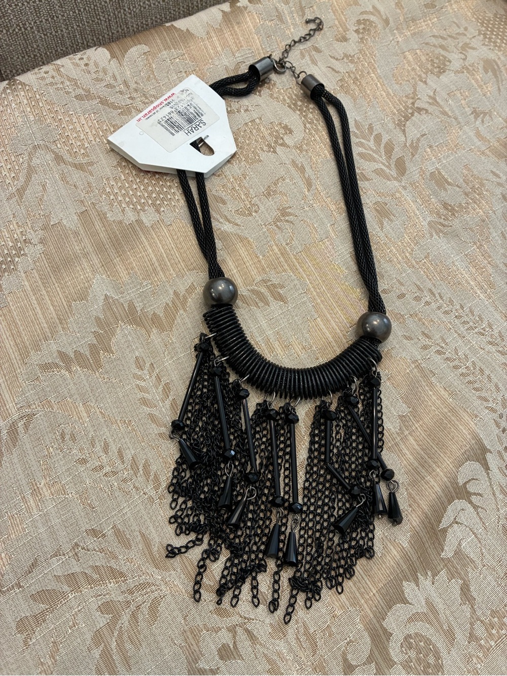 Black Statement Fringe Necklace